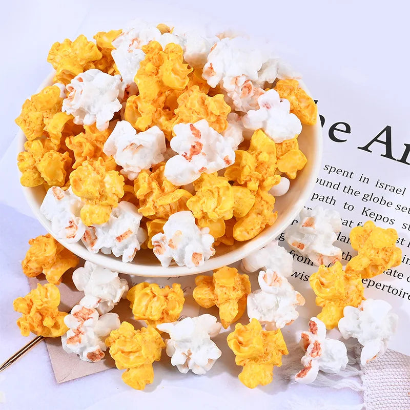 Artificial Popcorns White Yellow Simulation Fake Decorative Snacks Model for Popcorn Party Decor Photo Props