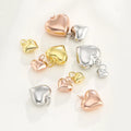 6mm-18mm Soild 925 Sterling Silver Puffy Heart Pendant S925 Silver 3D Heart Charms for Jewelry Making Supplies