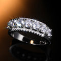 CAOSHI Manufactures Hot Eternity Anillos Many Shiny Round Zircon Rings Lady Girls Daily Trendy Silver Fashion Rings