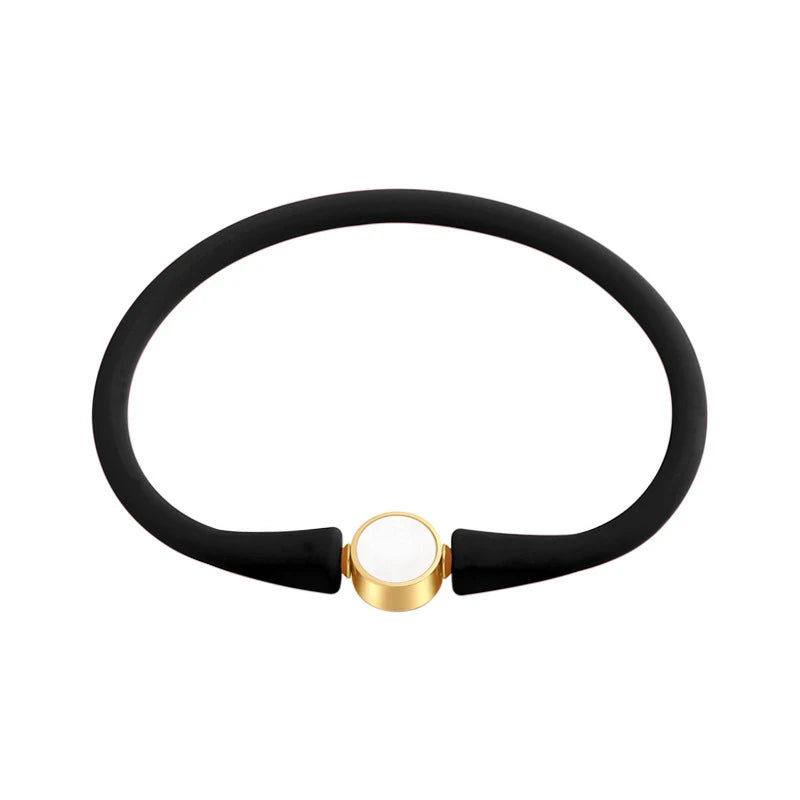 Wholesale Fashion Customized Pattern Silicone Bracelet Personalized Couple Friendship and Rubber Wristband DIY Shell Bracelet
