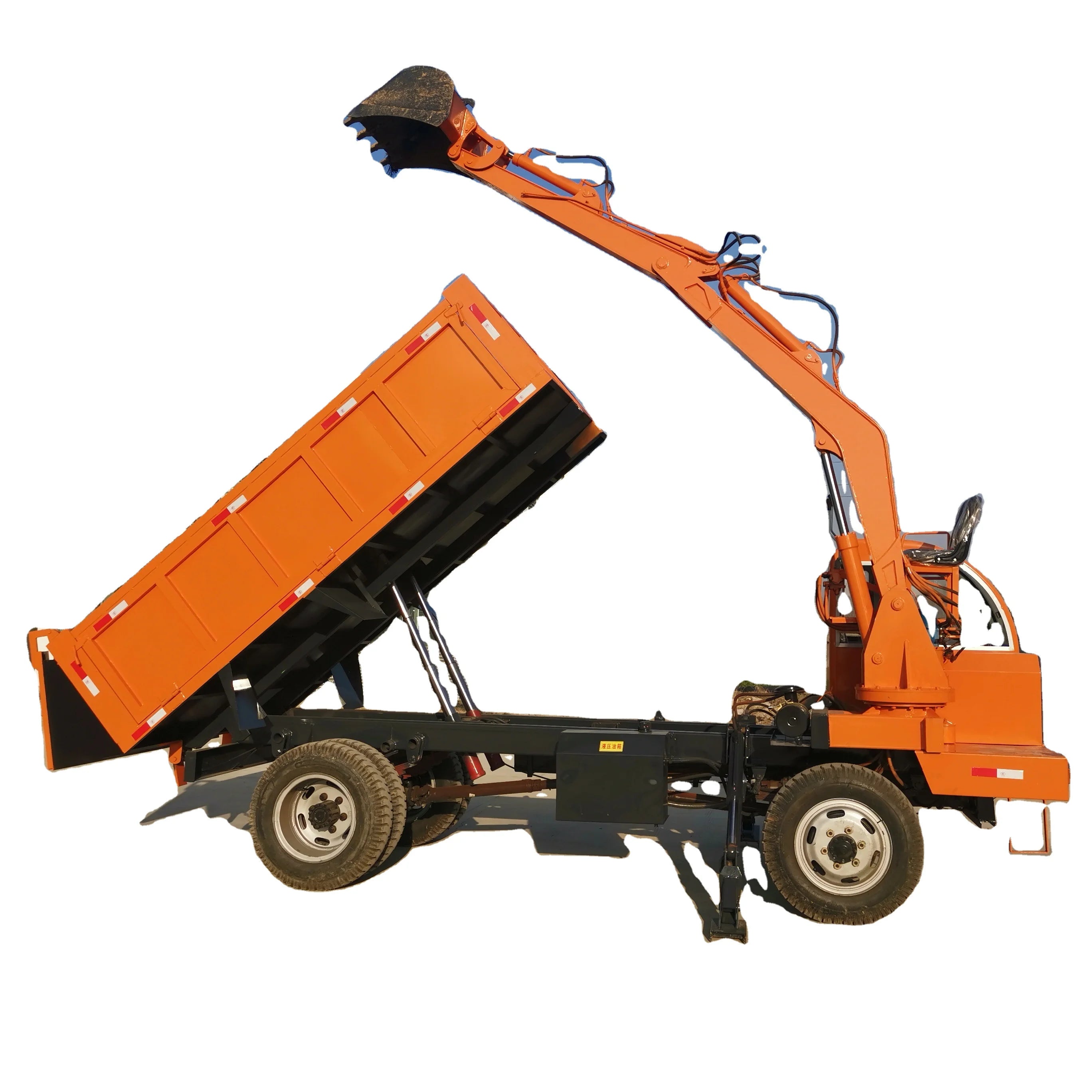 China Customized Truck Dumper 6Ton Wheel Dumper With Rear Excavator