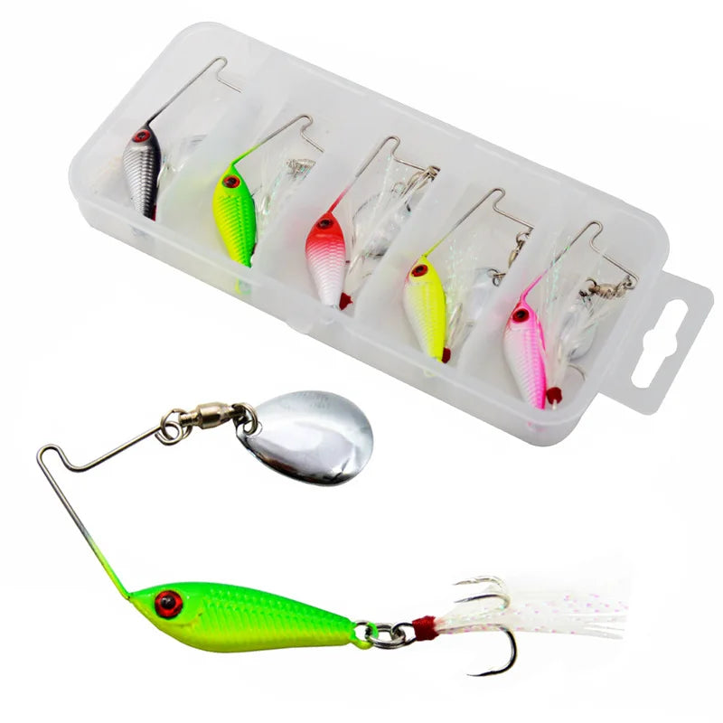 9g Metal VIB Bait Spinner Spoon Fishing Lures Rotating Sequins Trout Hard Baits Tackle for River Pesca