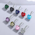 SC Fashion Crystal Birthstone Love Heart Stud Earrings Jewelry Gift Ladies Luxury Blue CZ Diamond Heart Earrings Women