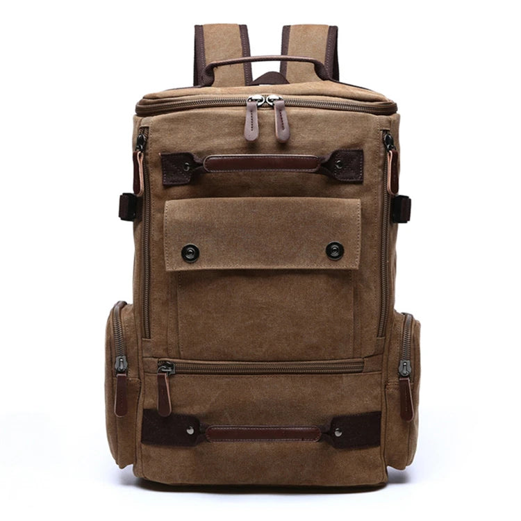 2025 Waterproof Feature Fashion Canvas Leather School Backpack New Product Oem Men