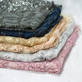 Corded Sequin Work Fabric Trim 2021 Tulle Lace with Sequins French Lace White Lace Fabrics with Silver Shining Sequins