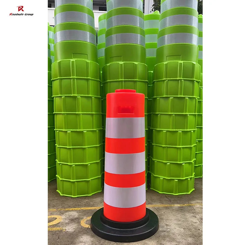 Hot Sale PE Material Traffic Drum Plastic Barrel Traffic Control Barrels for Safety in Uruguay