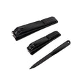 HongStars Luxury Carbon Steel Nail Clippers Portable Set with 3pcs Black Nail Clippers Manicure Set Include Nail File