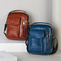 Hot-selling Multifunctional Travel Vintage Waterproof Pu Leather Messenger Bag for Men