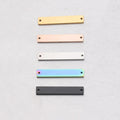 Stainless Steel 18K Gold Plated Laser Engraving Personalized Blank Stamp Custom Made DIY Square Strip 3D Solid Bar Charm Pendant
