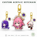 CNAWO Hot Sale Genshin Impact Acrylic Keyring Original God Project Pleayer Jean Character Plastic Keychains for Bags Keychain