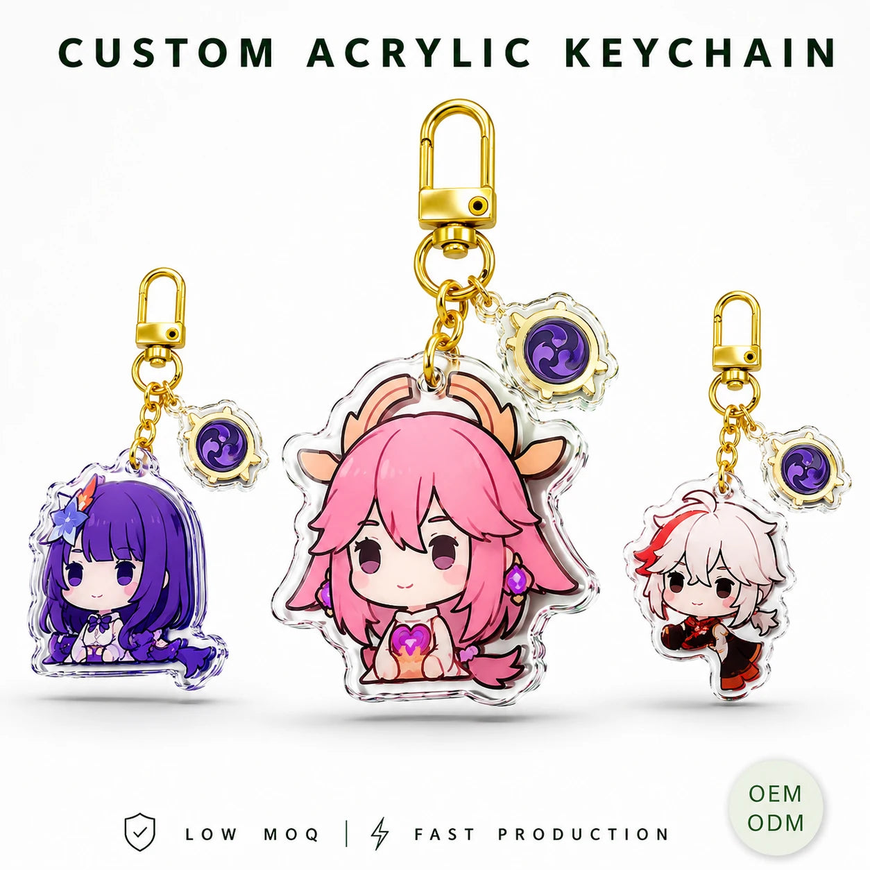 CNAWO Hot Sale Genshin Impact Acrylic Keyring Original God Project Pleayer Jean Character Plastic Keychains for Bags Keychain