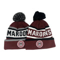 Custom 3D Embroidery Logo Patch Winter Beanie Toque Knit Pom Pom Hat with Digital Printing Image Style