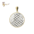 FJ Fallon Fashion Jewelry Net of Cage Elegant Filigree Pendant and Plated in 14K Gold Two Tone Brass Based
