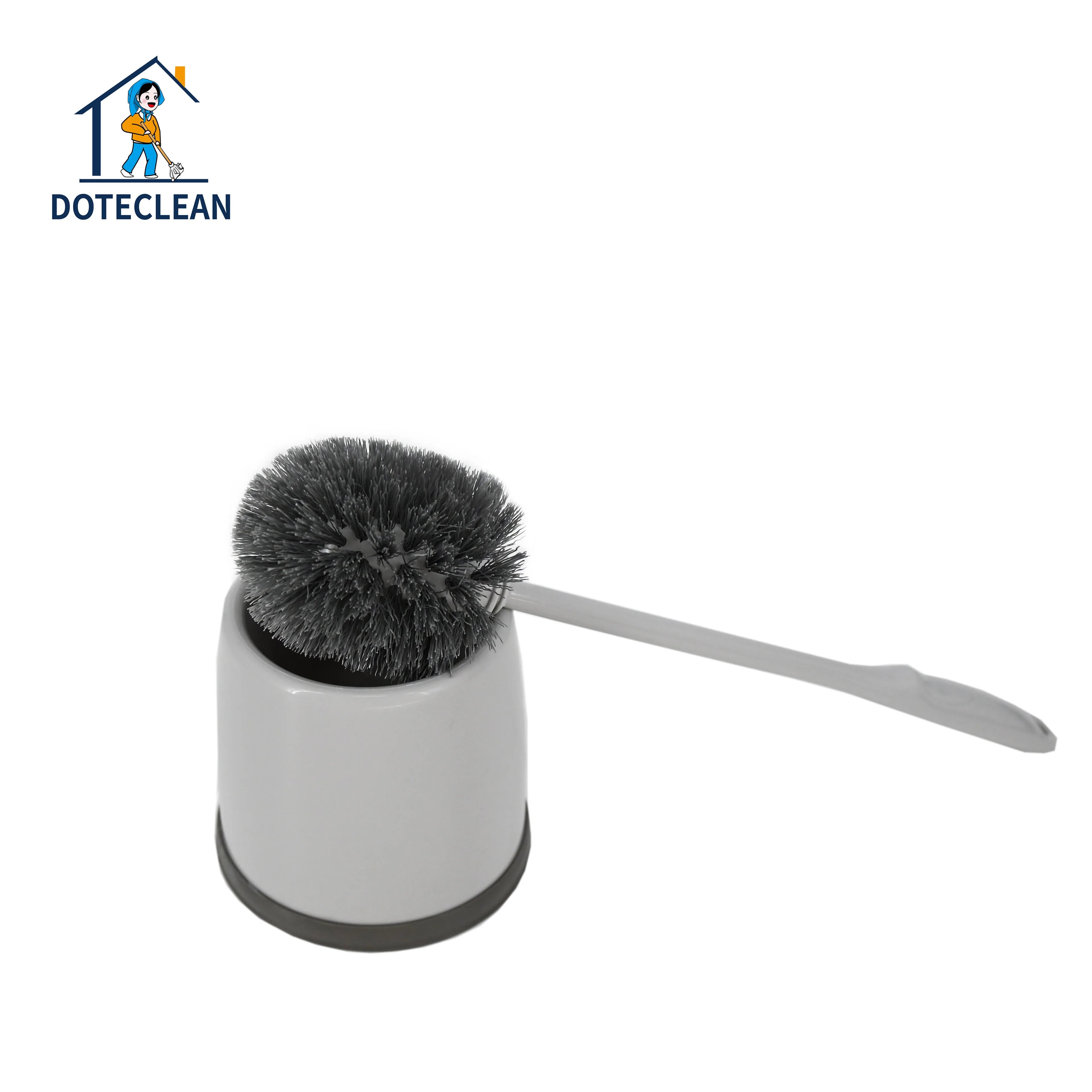 High Quality Round Wall-Mounted Plastic Toilet Brush Home Cleaning Tool with Hand Design PP Material Box Packing