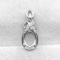 Sterling Silver 7*9/8*10mm Semi Mount Pendant Empty Frame Blank Support Setting S925 Base Without Center Stone for DIY Inlay
