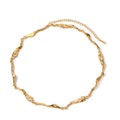 Temperament Stacking Lava Irregular Snake Bone Chain Stainless Steel 18k Gold-Plated Necklace for Women