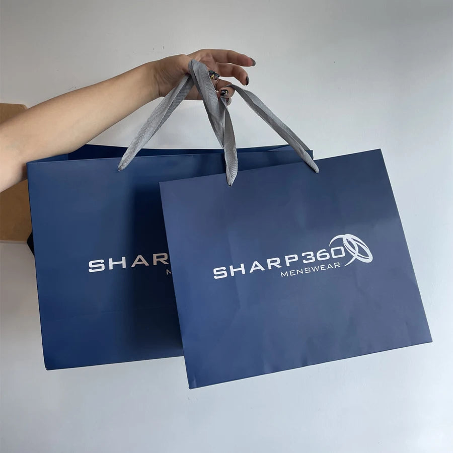 Wholesale Bolsa De Papel Custom Printed Blue Paper Bag Sac En Papier Business Advertising and Promotional Gift Bags