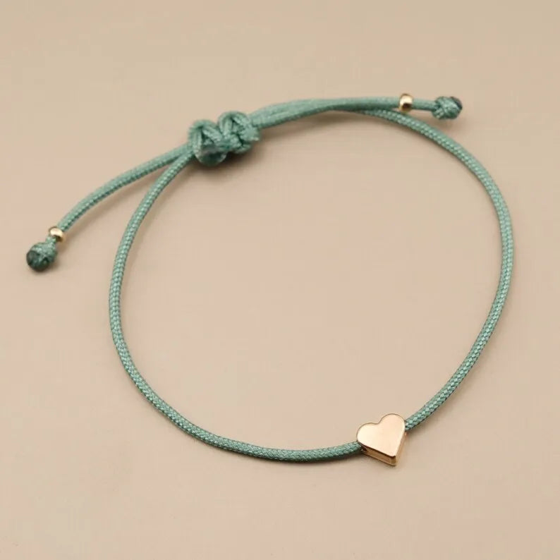 Handmade Heart Rope Bracelet Braid Adjustable Bracelet Love Friendship Jewelry Gift for Women Girl