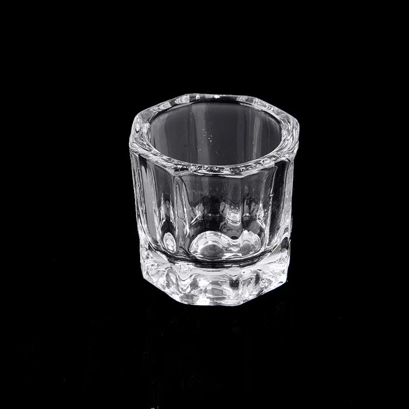 Nail Crystal Dappen Dish Manicures Glass Cup Nail Acrylic Liquid Cup with Lid for Nail Art Manicure Salon Tools
