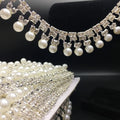 SINRONG Wholesale Loose Crystal Rhinestones 6mm/8mm Pearl Tassel Rhinestone Chain Stretch ABS Decorative Inlaid Welding Chain