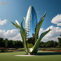 Wholesale Custom Electro Mirror Art Giant Metal Corn Statue Large Stainless Steel Corn Statue Sculpture for Botanic Garden Decor