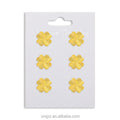 Gold Plated Retro Four-Leaf Clover Frosted Brass Earrings Ins Style Fashion Temperament Compact High-End Earring Earrings