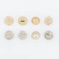 Rhinestone Shiny Small Zinc Alloy Plating Nickel-Free Flower Shape Shirt Buttons Metal Shank Oeko-Tex Certified