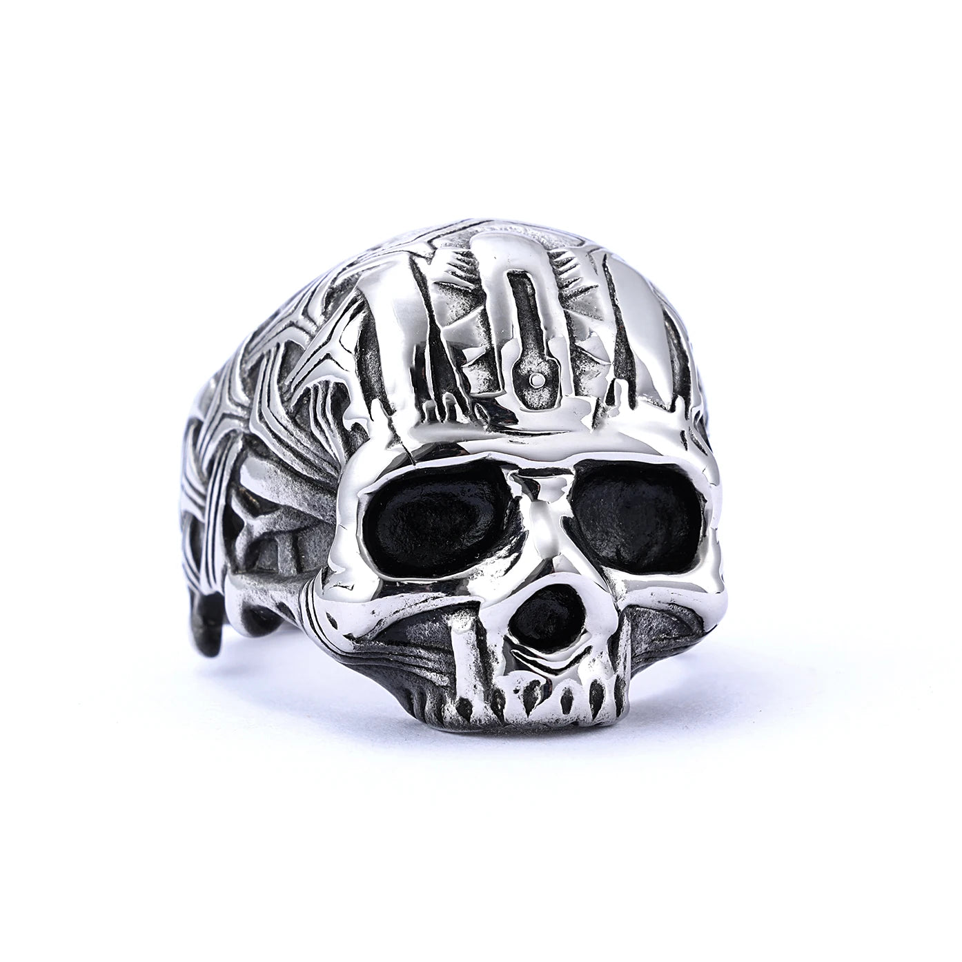 Men's Ring Stainless Steel Cool Motorcycle Biker Rings for Men Band Punk Gothic Jewelry Wholesa Biker Skull Silver Rings for Men