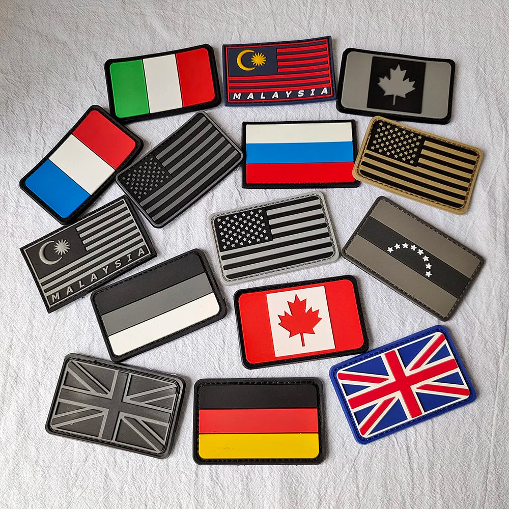 British England United Kingdom Flag Patch in Beige PVC Soft Rubber With Heat Seal Hook Back