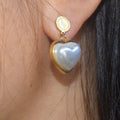 Waterproof Stainless Steel 18k Gold Plated Abs Pearl Heart Stud Charm Earring Popular Brands Jewelry Women
