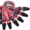 New National Flag USA UK Canada Slash Design Guitar Shoulder Belt Adjustable Guitar Strap with Black Leather Ends