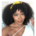 Virgin Hair Half Wig Human Hair Small Curly Headband Wig 4B4C Afro Kinky Curly Headband Wig for Black Women