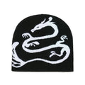 Soft Fashion Low MOQ Wholesale Custom Logo Dragon Jacquard Acrylic Knitted Toque Winter Beanie Hat
