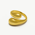 925 Sterling Silver Women's Geometric 18K Gold Plated Open Adjustable Twisted Dash Ring for Wedding Anniversary & Party