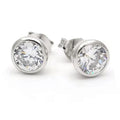 Hot Sale Round Cubic Zirconia Cz 925 Sterling Silver Stud Earrings Women