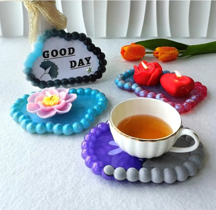 Thickened Resin Silicone Coaster Molds for Epoxy Resin Bubble Resin Tray Molds Durable  DIY Crafts Jewelry Tray Home Decor Gifts