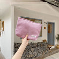 High Capacity Velvet Makeup Bag for Students-Simple Design Gift
