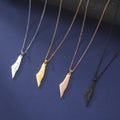 Stainless Steel Palestine Map Necklace Ancient Characters Pendant Charm Necklace Simple Jewelry for Women Never Fade Necklace