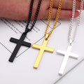 18K Gold Plated Hip Hop Religious Cross Pendant Necklace for Men Glossy Big Cross Necklace with Link Chain for Parties Weddings