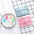 8 Grid Christmas Festival Theme Silicone Mold Snowman Bell Candle Gingerbread Man Chocolate Mold Food Soap Moulds Bag Box