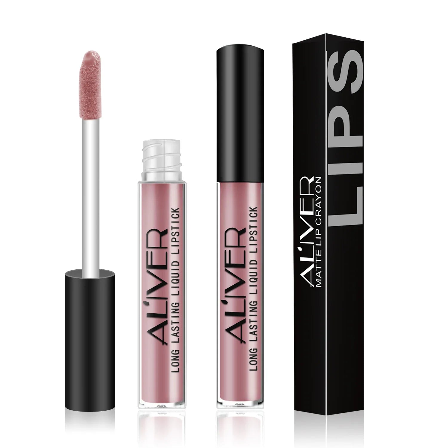 ALIVER 12 Colors Wholesale Private Label Matte Shiny  Natural Makeup Lip Gloss