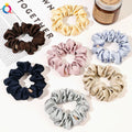 Solid Color Polyester Scrunchies Scrunchy Hair Tie Ponytail Holder Chouchou