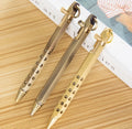 Brass Six-edge Bolt Pen Vintage Handhollowed Machine Gun Pen Office Stationery Gift Pen
