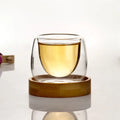 Handmade Double-layer Heat-resistant High Borosilicate Glass Tea Set Insulated Egg-shaped Chinese-style Handleless Lidless Cup