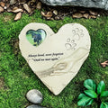 Heart-Shaped Pet Memorial Stone Tombstone Photo Frame Weatherproof Outdoor/Indoor Durable Resin Construction Double-Sided
