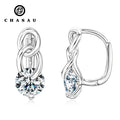 Fashion Jewelry Luxury Custom 925 Sterling Silver 6.5mm 1ct Moissanite Cuban Link Design Clip Earrings for Women