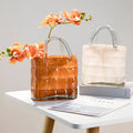 R75 Creative Living Room Decor for Hydroponics Floral Arrangement High-End Glass Handbag-Shaped Fish Tank & Flower Vase