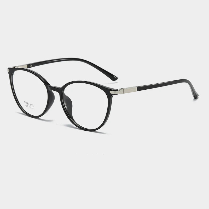 TR Round Glasses Frame Woman Men Glasses Retro Myopia Optical Frames Metal Clear Lenses Black Gold Eyeglasses