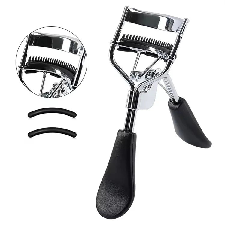 2025 Best Quality Custom Logo Mini Black Eyelash Curler with Comb Natural Eye Curling Eyelash Curler