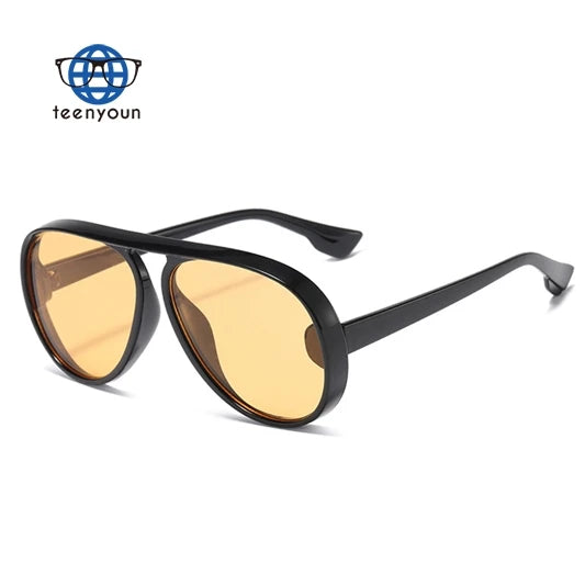 Teenyoun Fashion Luxury Women's Oversized Frame UV400 Men's Personality Single Beam Garden Frame 2023 Sun Glasses Sunglasses